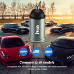 IVON CC37 15W 3.1A Mini caricabatteria da auto doppio USB + set di cavi dati da USB a micro USB da 1 m per ricarica rapida, Micro USB