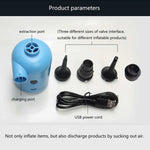 Pompa aria elettrica USB per gonfiabili 140L/min