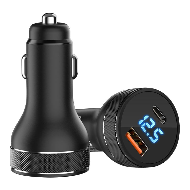 Caricabatteria da auto USB-C 20W con display digitale