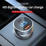 Caricabatteria da auto USB-C 20W con display digitale