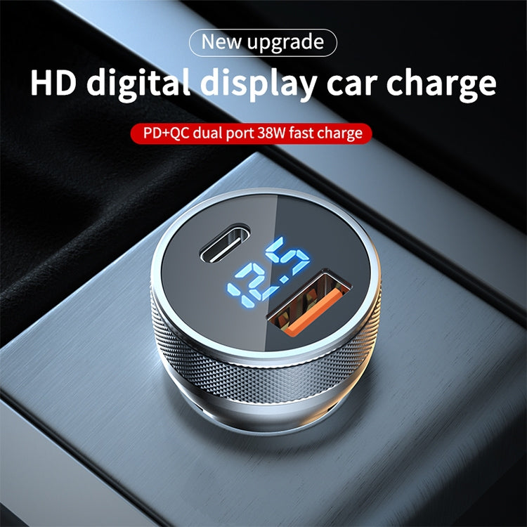 Caricabatteria da auto USB-C 20W con display digitale
