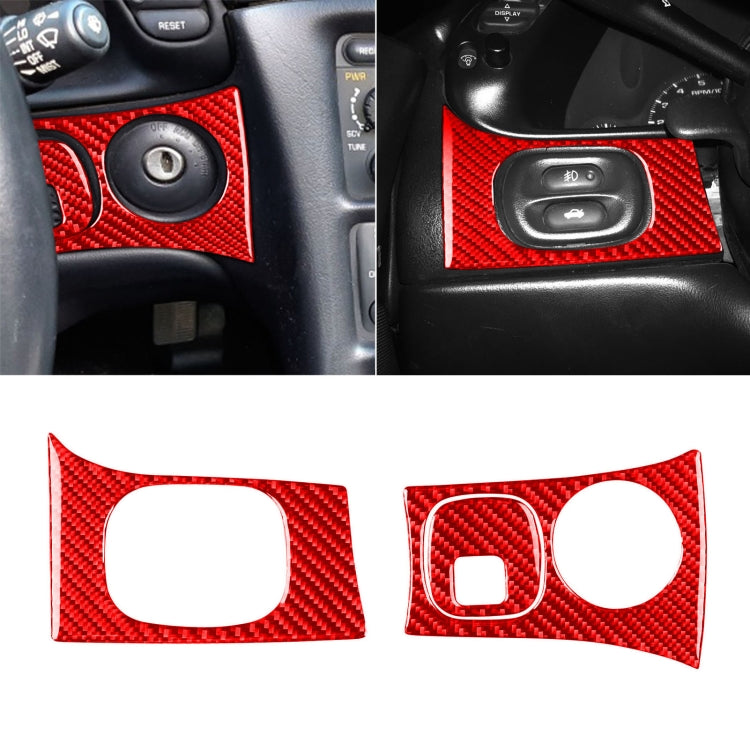 Adesivo per pannello chiave faro auto 3 in 1 in fibra di carbonio per Chevrolet Corvette C5 1998-2004, guida a sinistra, 3 in 1 Headlight Key Panel Sticker