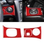 Adesivo per pannello chiave faro auto 3 in 1 in fibra di carbonio per Chevrolet Corvette C5 1998-2004, guida a sinistra, 3 in 1 Headlight Key Panel Sticker