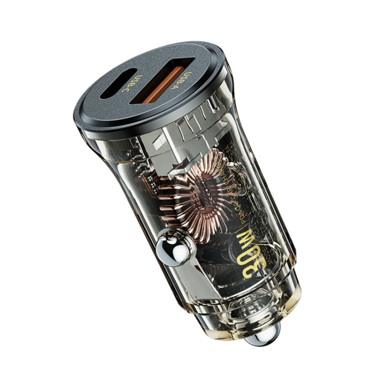 Caricabatteria da auto USB + Type-C WK WP-C41 serie Vanguard da 30 W, WP-C41