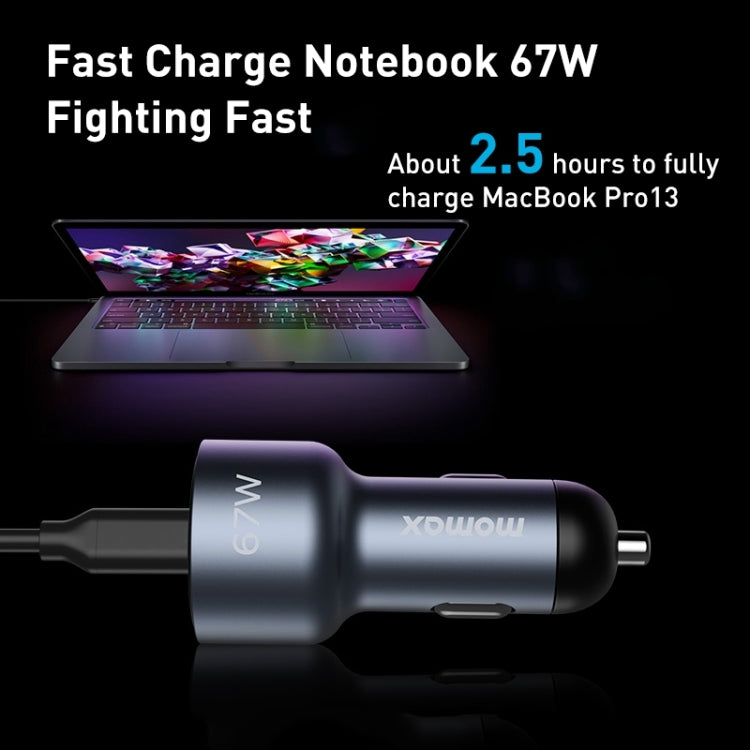 Caricatore auto MOMAX 67W USB-C + USB-A doppia porta