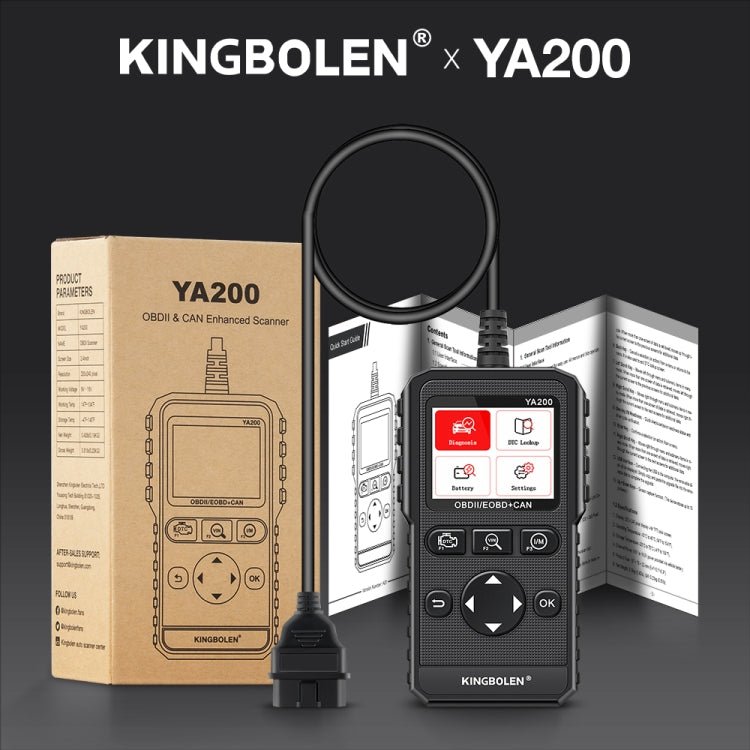 KINGBOLEN YA200 OBD2 Analizzatore di guasti dello strumento di diagnosi dei guasti dell'auto, YA200