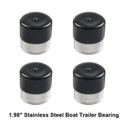Cuscinetti mozzo per rimorchio per barche in acciaio inossidabile 4 in 1 da 1,98 pollici con coperture protettive, Trailer Hub Bearings