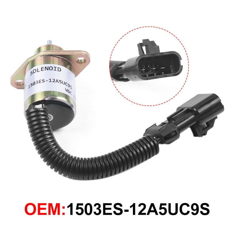 Elettrovalvola di arresto carburante per escavatore per Kubota V1505 R90 1503ES-12A5UC9S, For Kubota V1505