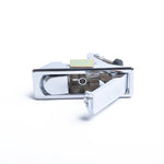Chiusura a compressione azionata manualmente con leva regolabile in lega di zinco argentata con grilletto rialzato per camper/rimorchio, senza bloccaggio, Silver