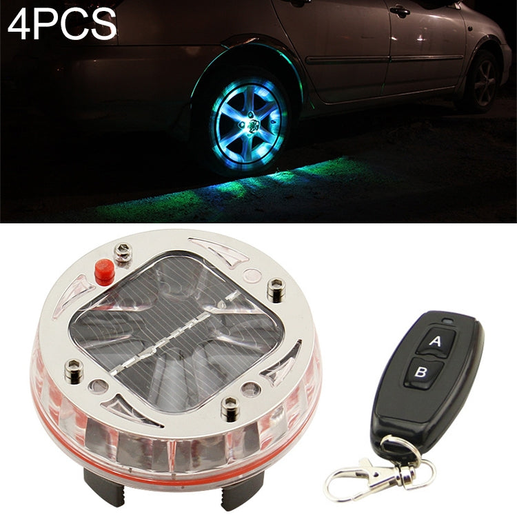 4 LED solari per pneumatici auto con telecomando IR