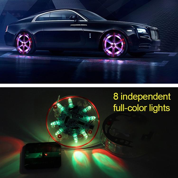 4 LED solari per pneumatici auto con telecomando IR