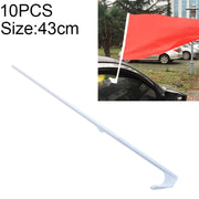 Asta portabandiera in plastica per finestrino dell'auto da 10 pezzi da 43 cm, senza bandiera, 43cm