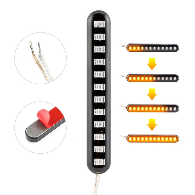 1 paio di luci per targa per moto 12LED in acqua corrente, 12LED
