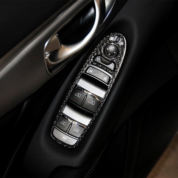 Adesivo decorativo per pannello alzacristalli in fibra di carbonio per auto da 4 pezzi per Infiniti Q50, guida a sinistra, Window Lift Panel (A)