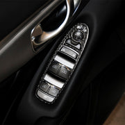Adesivo decorativo per pannello alzacristalli in fibra di carbonio per auto da 4 pezzi per Infiniti Q50, guida a sinistra, Window Lift Panel (A)