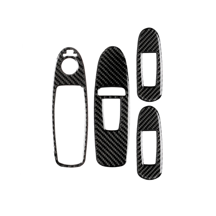 Adesivo decorativo per pannello alzacristalli in fibra di carbonio per auto da 4 pezzi per Infiniti Q50, guida a sinistra, Window Lift Panel (B)