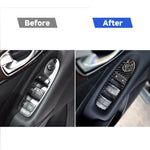 Adesivo decorativo per pannello alzacristalli in fibra di carbonio per auto da 4 pezzi per Infiniti Q50, guida a sinistra, Window Lift Panel (B)