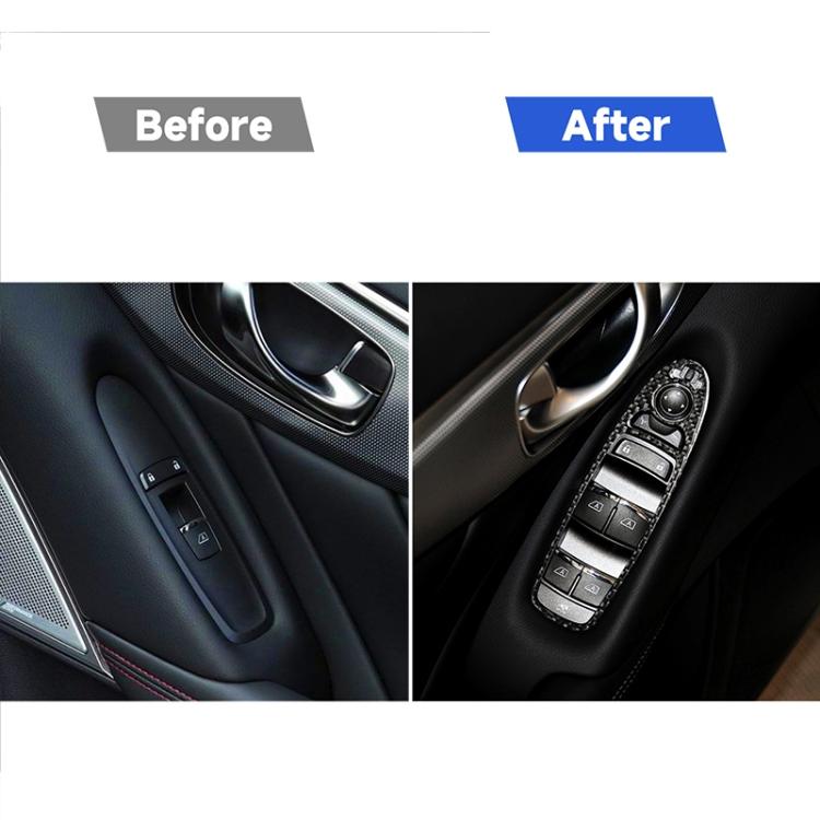 Adesivo decorativo per pannello alzacristalli in fibra di carbonio per auto da 2 pezzi per Infiniti Q60, guida a sinistra, Window Lift Panel (2 PCS)