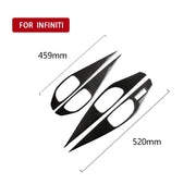 Adesivo decorativo per pannello maniglia interna porta in fibra di carbonio da 4 pezzi per Infiniti Q50, guida a sinistra, Door Inner Handle Panel (A)