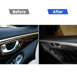 Adesivo decorativo per pannello maniglia interna porta in fibra di carbonio da 4 pezzi per Infiniti Q50, guida a sinistra, Door Inner Handle Panel (A)