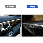 Adesivo decorativo per pannello maniglia interna porta in fibra di carbonio da 4 pezzi per Infiniti Q50, Door Inner Handle Panel (B)