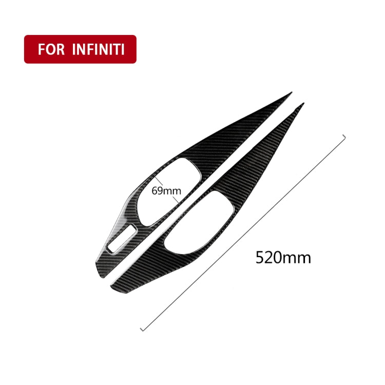 Adesivo decorativo per pannello maniglia interna porta in fibra di carbonio da 2 pezzi per Infiniti Q60, guida a sinistra, Door Inner Handle Panel
