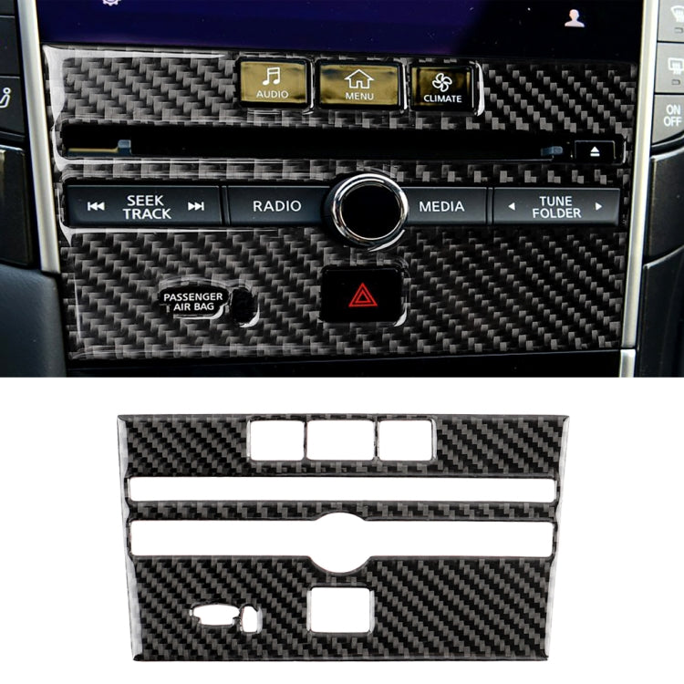 Adesivo decorativo per pannello console CD in fibra di carbonio per auto per Infiniti Q50 / Q60, CD Console Panel  (B)