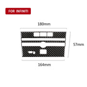 Adesivo decorativo per pannello console CD in fibra di carbonio per auto per Infiniti Q50 / Q60, CD Console Panel  (B)