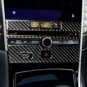 Adesivo decorativo per pannello console CD in fibra di carbonio per auto per Infiniti Q50 / Q60, CD Console Panel  (B)