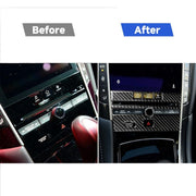 Adesivo decorativo per pannello console CD in fibra di carbonio per auto per Infiniti Q50 / Q60, CD Console Panel  (B)