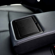 Adesivo decorativo per pannello portabicchieri posteriore in fibra di carbonio per auto da 2 pezzi per Infiniti Q50 / Q60, Rear Water Cup Holder Panel