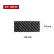 Adesivo decorativo per pannello posacenere per sedile posteriore in fibra di carbonio per auto per Infiniti Q50 / Q60, Rear Seat Ashtray Panel