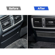 Adesivo decorativo per pannello posacenere per sedile posteriore in fibra di carbonio per auto per Infiniti Q50 / Q60, Rear Seat Ashtray Panel