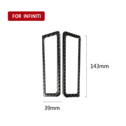2 adesivi decorativi per cornice di uscita aria per colonna in fibra di carbonio per auto per Infiniti Q50 / Q60, A Column Air Outlet Frame