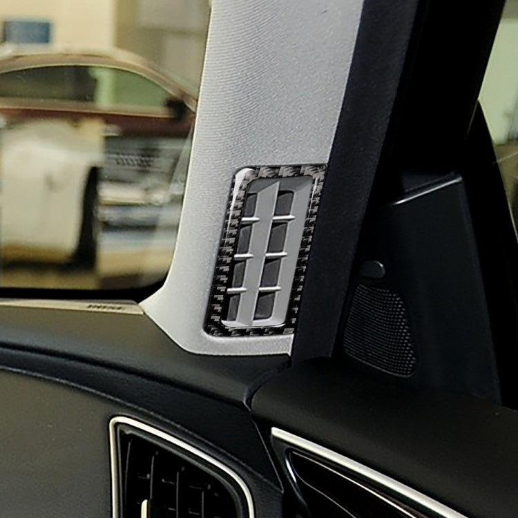 2 adesivi decorativi per cornice di uscita aria per colonna in fibra di carbonio per auto per Infiniti Q50 / Q60, A Column Air Outlet Frame