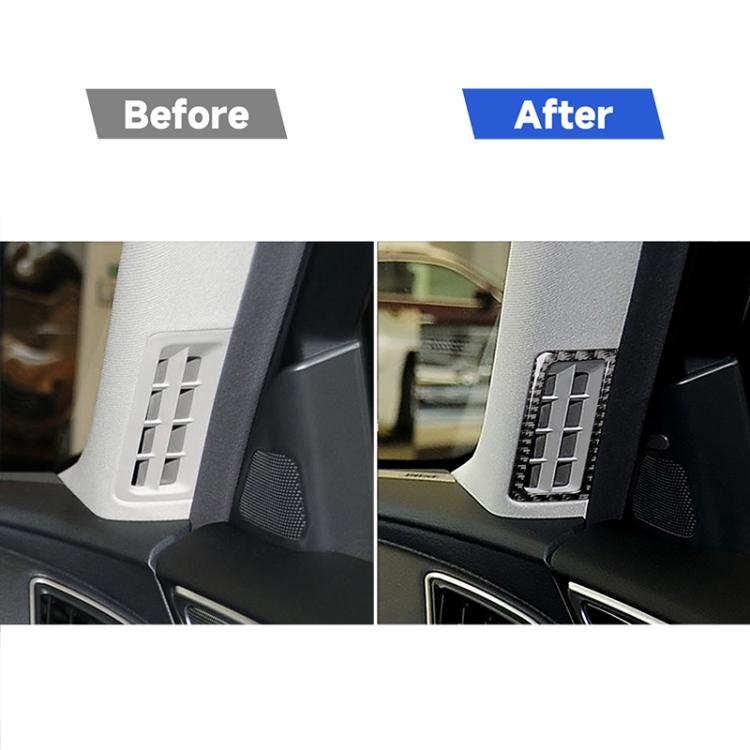 2 adesivi decorativi per cornice di uscita aria per colonna in fibra di carbonio per auto per Infiniti Q50 / Q60, A Column Air Outlet Frame
