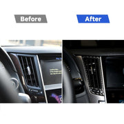 Adesivo decorativo per telaio di uscita dell'aria centrale in fibra di carbonio per auto da 2 pezzi per Infiniti Q50 / Q60, Central Air Outlet Frame