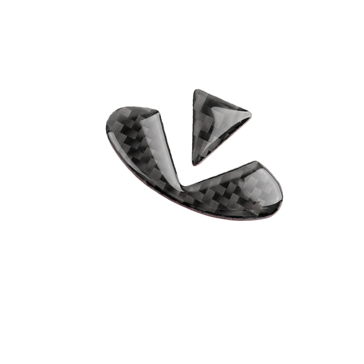 Adesivo decorativo con logo per volante in fibra di carbonio per auto da 2 pezzi per Infiniti Q50 / Q60, Steering Wheel Logo