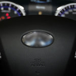 Adesivo decorativo con logo per volante in fibra di carbonio per auto da 2 pezzi per Infiniti Q50 / Q60, Steering Wheel Logo