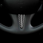 Volante per auto in fibra di carbonio da 2 pezzi sotto l'adesivo decorativo per Infiniti Q50 / Q60, Steering Wheel Below