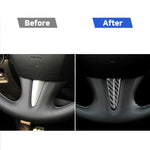 Volante per auto in fibra di carbonio da 2 pezzi sotto l'adesivo decorativo per Infiniti Q50 / Q60, Steering Wheel Below