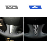 Volante per auto in fibra di carbonio da 2 pezzi sotto l'adesivo decorativo per Infiniti Q50 / Q60, Steering Wheel Below