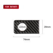 Adesivo decorativo per scatola portaoggetti per sedile passeggero anteriore in fibra di carbonio per auto per Infiniti Q50 / Q60, guida a sinistra, Front Passenger Seat Storage Box
