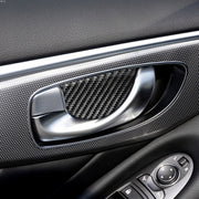 Adesivo decorativo per pannello da polso con maniglia interna per porta in fibra di carbonio da 4 pezzi per Infiniti Q50 / Q60, Door Inner Handle Wrist