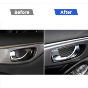 Adesivo decorativo per pannello da polso con maniglia interna per porta in fibra di carbonio da 4 pezzi per Infiniti Q50 / Q60, Door Inner Handle Wrist