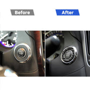 Adesivo decorativo per avvio con un solo pulsante in fibra di carbonio per auto per Infiniti Q50 / Q60, One-button Start