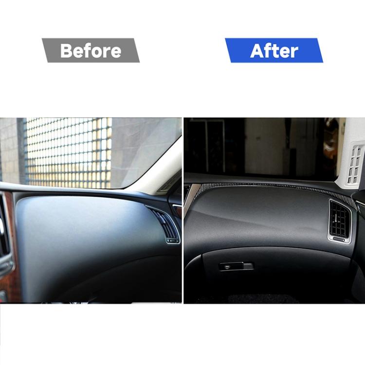 Adesivo decorativo per cruscotto lato destro in fibra di carbonio per auto per Infiniti Q50 / Q60, guida a sinistra, Right Side of the Dashboard