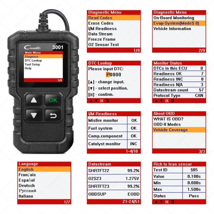 Avvia Creader CR3001 Strumento diagnostico OBD2 auto