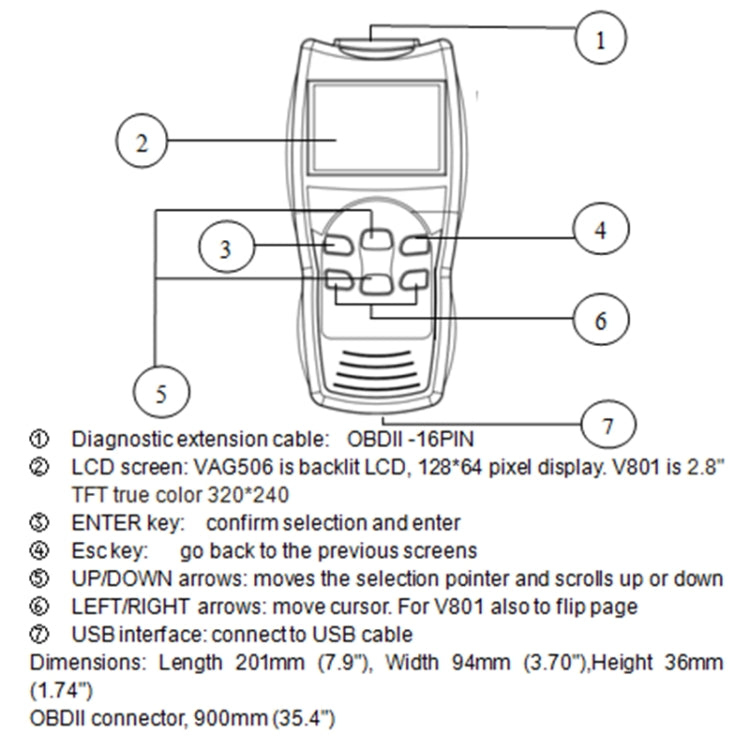 Strumento diagnostico per rilevatore di guasti OBD2 per mini lettore di codici per auto OE581, OE581