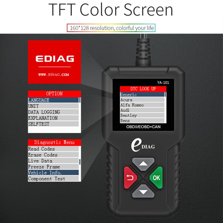 Strumento diagnostico per rilevatore di guasti OBD2 per mini lettore di codici per auto YA101, YA101
